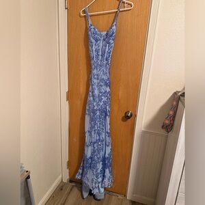 Windsor Blue Patterned Maxi Dress